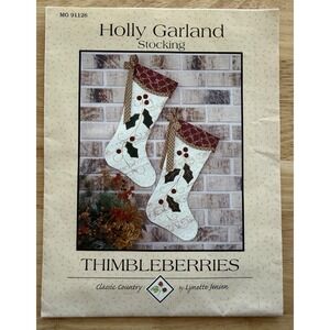 Thimbleberries Holly Garland Stocking Quilt Pattern Lynette‎ Jensen Christmas